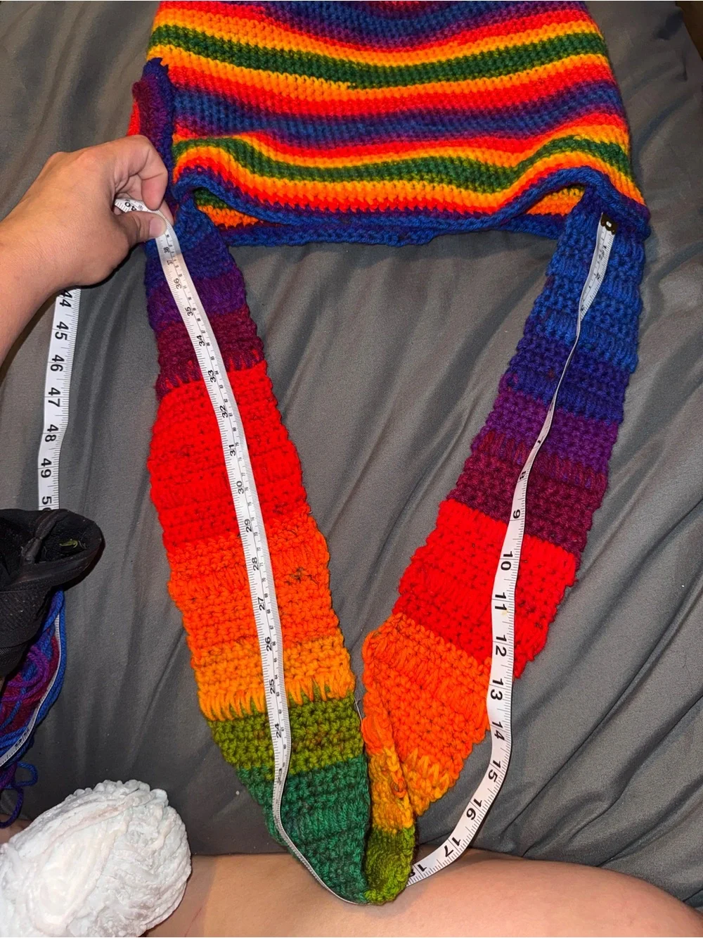 Handmade Rainbow Crochet Shoulder Bag - Bright Multicolor (Handmade by me)